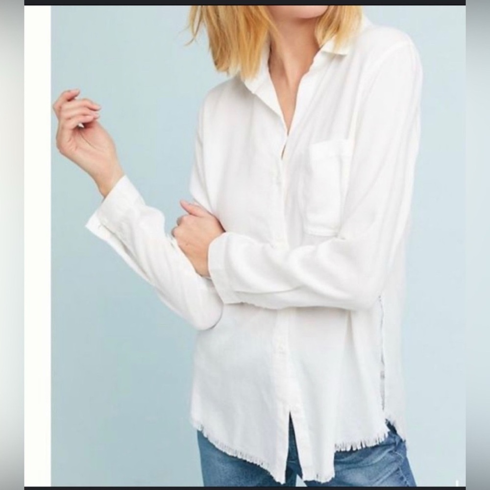 Cloth & Stone Frayed Hem Button-Down Shirt